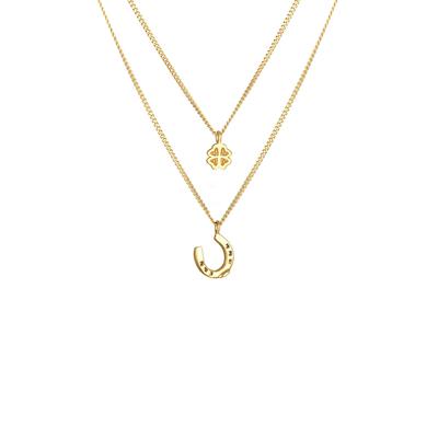 Nenalina - Layer Kleeblatt Hufeisen Glück 925 Silber Ketten 1 ct Damen Image