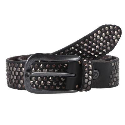 b.belt Nietengürtel Leder 80 cm Schwarz Herren