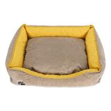 sussexhome Bolster Dog Bed Polyester in Yellow/Brown | 7.1 H x 14.2 W x 19.3 D in | Wayfair PB-BRN-S