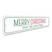 Lizton Sign Shop, Inc Merry Christmas Family Name Aluminum Sign Aluminum in Gray/Green/Red | 6 H x 24 W x 0.04 D in | Wayfair 84-A624