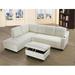 White Sectional - Latitude Run® Eustolio 96" Wide Faux Leather Corner Sectional w/ Ottoman Faux Leather | 34 H x 96 W x 72 D in | Wayfair