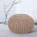 Timberbrook Wolle 20" Wide Round Pouf Ottoman Scratch/Tear Resistant/Wool | 14 H x 20 W x 20 D in | Wayfair DWKP1002