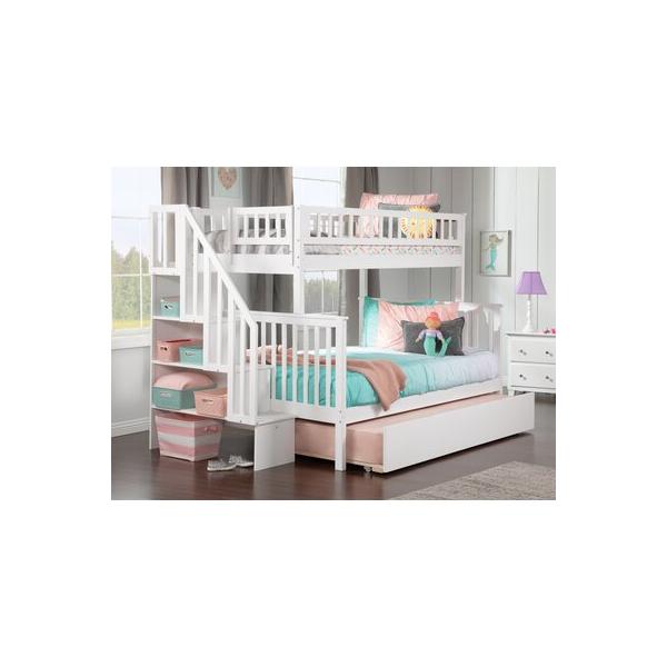 harriet-bee-ilariana-heavy-duty-wood-staircase-bunk-bed-w--under-bed-trundle-bed-in-white-|-66-h-x-42.5-w-x-93.12-d-in-|-wayfair/
