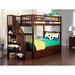 Harriet Bee Ilariana Heavy Duty Wood Staircase Bunk Bed w/ Under Bed Trundle Bed in Brown | 66 H x 42.5 W x 93.12 D in | Wayfair