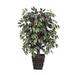 Primrue 4' Artificial Capensia Bush, Square Willow Basket Silk/Wood in Brown/Red | 48 H x 30 W x 30 D in | Wayfair 317DCFB1135F4768B0C2E11A443BDB2E