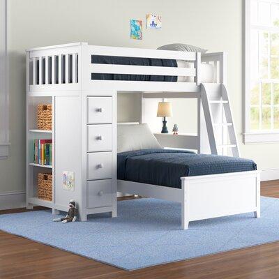 Twin Solid Wood L Shaped Bunk Beds, Wayfair Loft Beds With Stairs