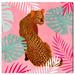 Ebern Designs Pink Cheetah Style On Canvas Print Canvas in Orange/Pink | 20 H x 20 W x 0.8 D in | Wayfair AD78F6D7774E4B37A2A363B3D015C7DA