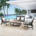 Lark Manor™ Alphild Patio Padded Wicker Motion Rocking 4 - Piece Sofa Seating Group Synthetic Wicker/All - Weather Wicker/Wicker/Rattan | Wayfair