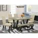 Wildon Home® Starine 6 - Piece Rubberwood Solid Wood Dining Set Wood/Upholstered in Gray/Black/Brown | Wayfair 3BCB959ECA1644A5AADACDC6A2833CCF