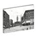 Ebern Designs Welcome Arch & Union Depot, Historic Denver - Wrapped Canvas Photograph Print Metal in Black/White | 30 H x 40 W x 1.5 D in | Wayfair
