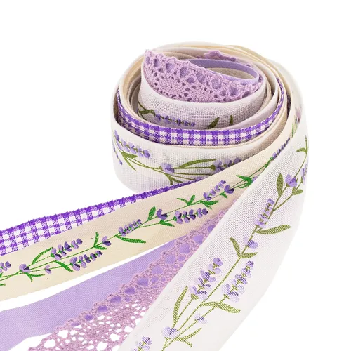 Bänderpaket Lavendel, 5–25 mm, 5x 1 m