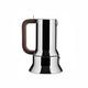 Alessi 6-Cup Espresso Coffee Maker in 18/10 Stainless Steel Mirror Polished with Magnetic Heat Diffusing Bottom, Silver