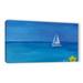 ArtWall Set Sail On A White Boat In The Caribbean I Gallery Wrapped Canvas in Blue/Yellow | 12 H x 24 W x 2 D in | Wayfair 0ble203a1224w