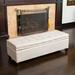 Red Barrel Studio® Tais Flip Top Storage Bench Linen/Wood/Upholstered in Gray/White | 16.5 H x 51 W x 18.5 D in | Wayfair