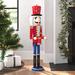 Three Posts™ Nutcracker Drummer Soldier in Red Wood in Blue/Brown/Red | 18 H x 4.1 W x 5.5 D in | Wayfair HLDY7590 37979358