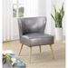 Side Chair - Mercer41 Tovin 25.5" Wide Side Chair Faux Leather in Gray/Brown | 30.5 H x 25.5 W x 29.25 D in | Wayfair