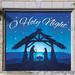 The Holiday Aisle® Nativity Scene O Holy Night Garage Door Mural Polyester in Blue | 84 H x 96 W x 1 D in | Wayfair