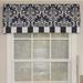 Rosdorf Park Damore 50"W Damask Window Valance Polyester/Linen/Cotton Blend in Blue | 17 H x 50 W x 3 D in | Wayfair