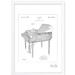 17 Stories 'Piano 1937 Framed' Drawing Print in Silver Paper in Gray | 20.5 H x 14.5 W x 0.5 D in | Wayfair CB59D157032A4AA4BB5119D8CC9FD098
