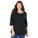 Plus Size Women's Suprema® Strappy Neckline Top by Catherines in Black (Size 2XWP)