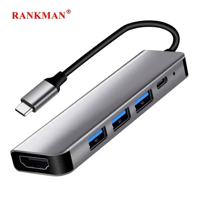 Rankman-airies USB C vers USB compatible HDMI 4K 3.0 2.0 Type C Chargement S6 MacPle Samsung