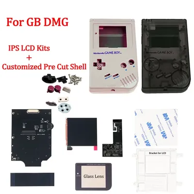 Kit écran LCD GB DMG IPS V2 boîtier prédécoupé personnalisé avec logo pour GameBoy Classic avec