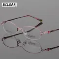 BCLEAR – lunettes Vintage pour femmes monture métallique demi-bord lentille optique claire