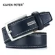 Ceinture en cuir véritable pour Homme avec une seule boucle à la mode en peau de vache noire