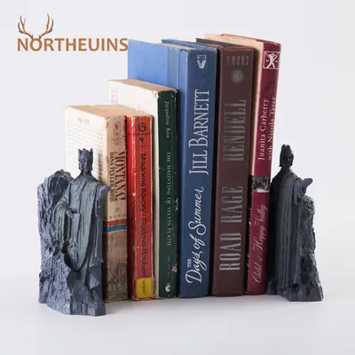 NORTHEUINS – 2 Figurines de serre-livres en résine, Sculpture porte du Gondor, support de livre