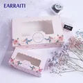 Boîte-cadeau en papier Kraft avec fenêtre 10 pièces couronne Rose pour fête de mariage emballage