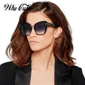 WHO CUTIE – lunettes de soleil carrées surdimensionnées demi-monture Tom pour femmes et hommes