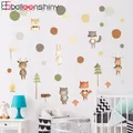 Autocollant mural d'animaux de la forêt BalleenShiny décoration de fond de chambre à coucher pour