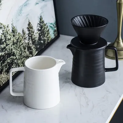 Goutteur de café en céramique avec support séparé filtre goutte à goutte pot à verser en continu
