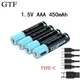 GTF-Batterie li-ion haute capacité 1.5V 450mAh AAA 675mwh film-polymère batterie au lithium
