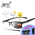 Myopie hommes ordinateur lunettes photochromiques lunettes de soleil caméléon Anti Blue Ray Gaming