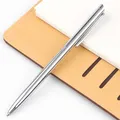 Papelaria – stylo à bille rotatif en métal acier inoxydable barre à bille huile papeterie