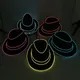 Chapeau haut de forme de jazz à fil lumineux pour hommes et femmes casquette de gentleman néon