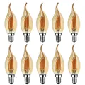 Grensk 4W variable Filament LED bougie ampoule 2700K E14 Base de candélabres en forme de flamme