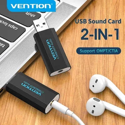 Vention-Carte son USB vers 3.5mm adaptateur audio 2 en 1 pour écouteurs haut-parleur pour