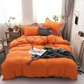 Ensemble de literie couleur unie orange nouvelle collection hiver drap plat housse de couette