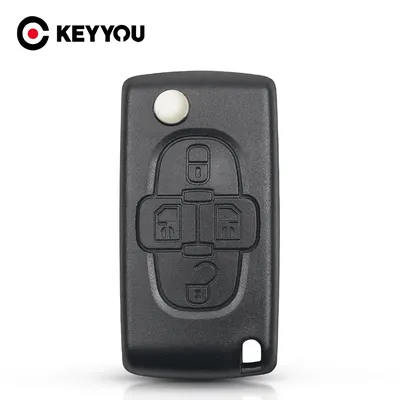 KEYYOU – clé télécommande à 4 boutons pliable à lame non coupée étui pour clé de voiture Peugeot