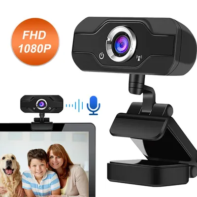 Webcam Full HD 1080p Web Cam avec Mikrofon für Live-Übertragung Videoanruf Konferenz Arbeit