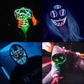 Masque de fête au néon LED fournitures de fête lumière horreur Halloween carnaval offre