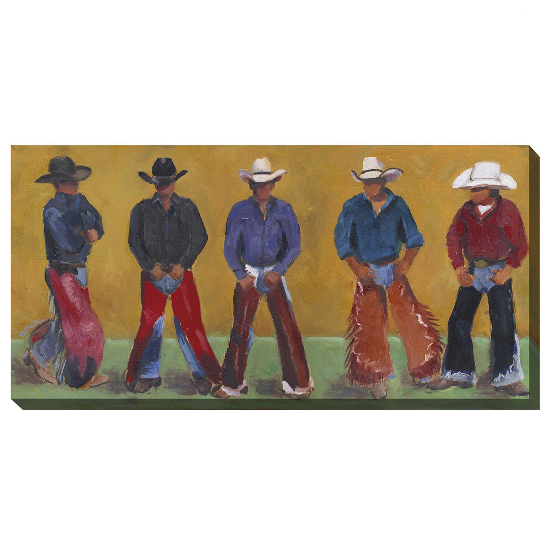 COWBOYS OUTDOOR ART 48X24 by West of the Wind in Multi