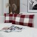 Decor Ur Space Checke Lumbar Pillow Cover Polyester in Red | 12 H x 20 W x 1 D in | Wayfair CH001RE12