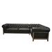 Black Sectional - Red Barrel Studio® 124" Wide Genuine Leather Right Hand Facing Sofa & Chaise Genuine Leather | 33 H x 124 W x 35 D in | Wayfair