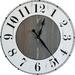 Gracie Oaks Oversized Hyuk Farmhouse Wall Clock Wood in Brown/Gray/White | 24 H x 24 W x 1 D in | Wayfair 3AB292B7A1C344DA9389B0755F0DE409