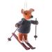 The Holiday Aisle® Fox on Skis Hanging Figurine Ornament Fabric in Brown/Gray/Orange | 4 H x 2 W x 3 D in | Wayfair