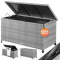 Casaria - Gartenbox Wasserdicht xxl Polyrattan UV-beständig Rollen Gasdruckfeder 360L Garten Balkon