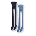 MINYMO Mädchen Stocking - Solid Rib 2-pack Strumpfhose, Blue Melange, 140 146 EU